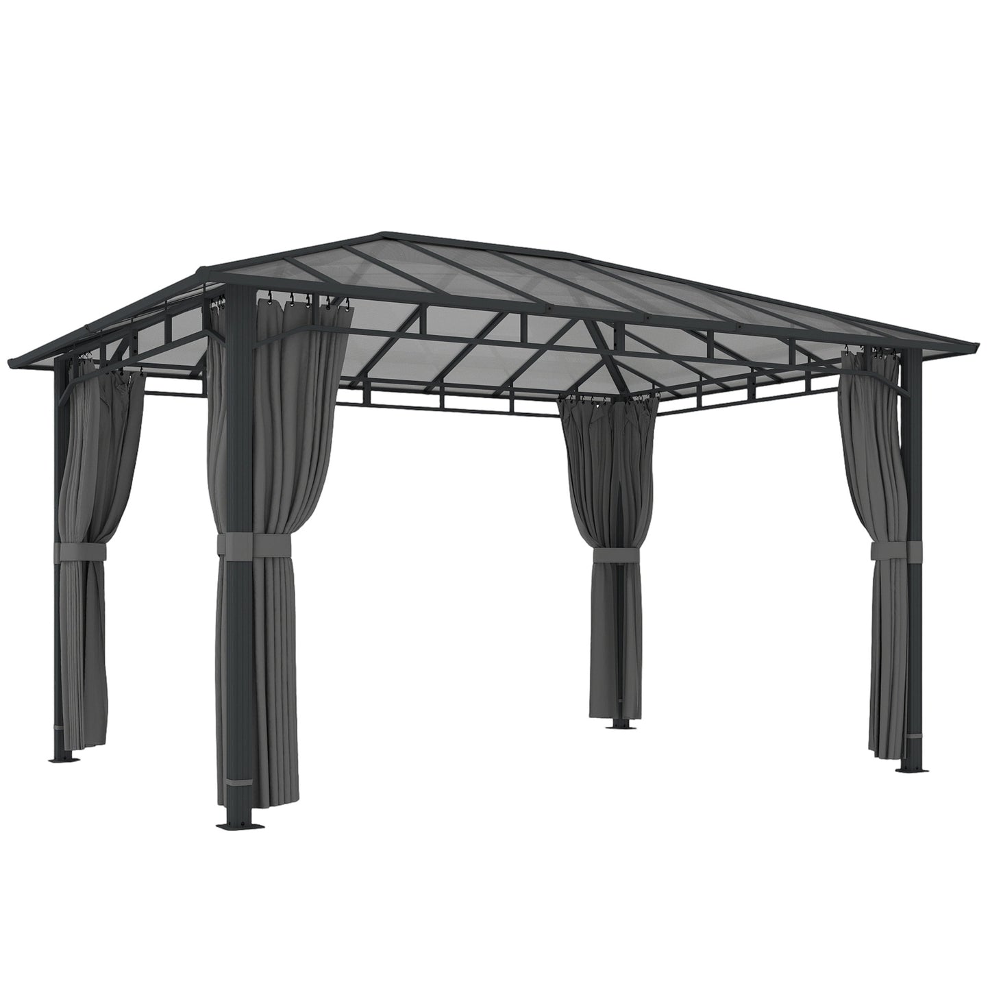 3 x 4 m Outdoor Hardtop Gazebo Canopy with PC Roof
