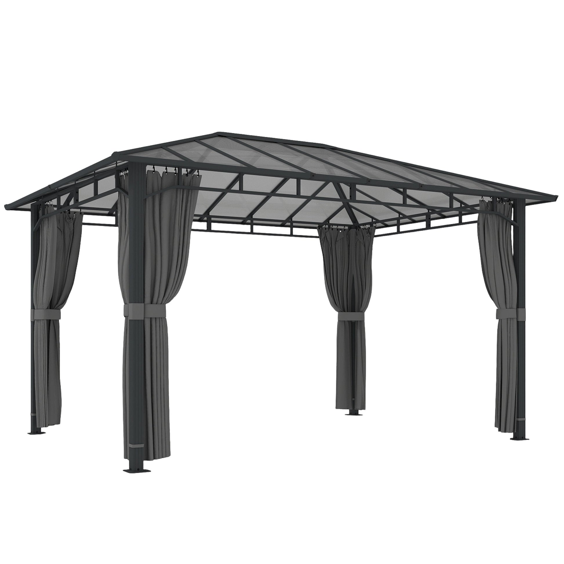 3 x 4 m Outdoor Hardtop Gazebo Canopy with PC Roof