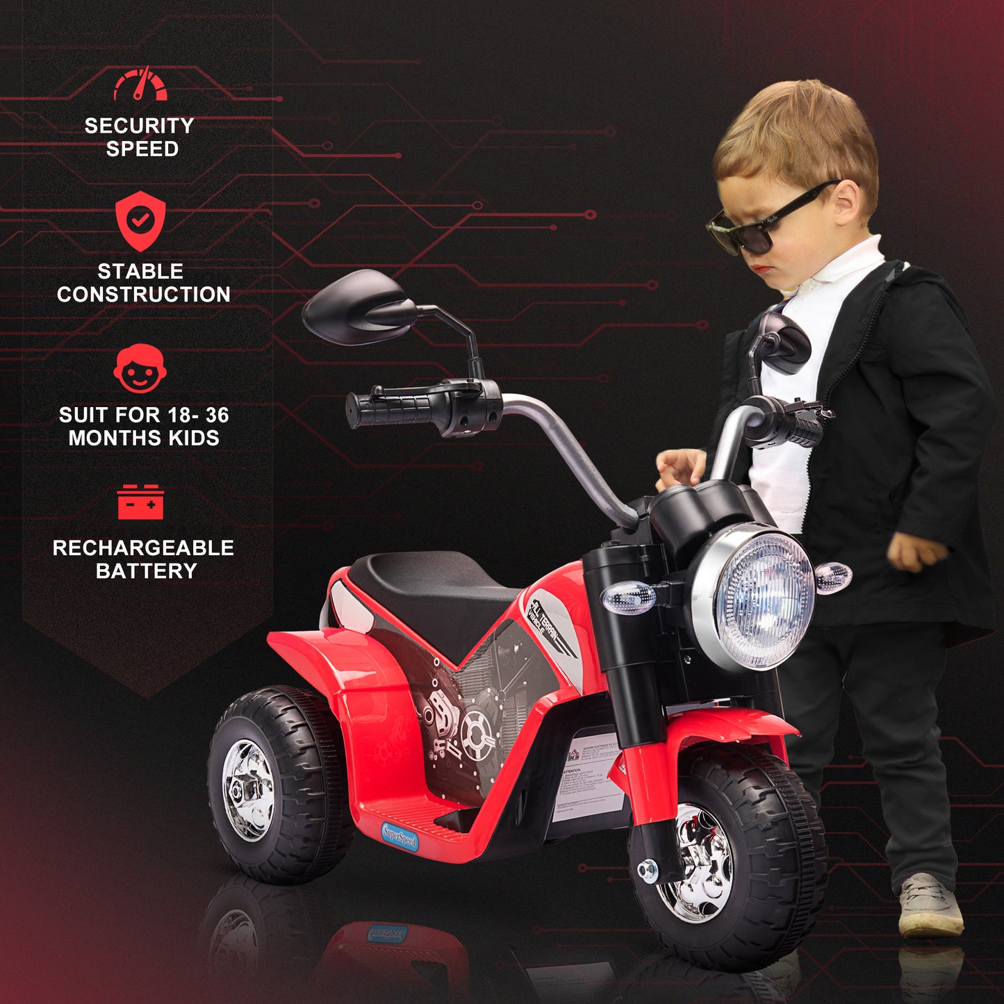 6V Kids Electric Motorbike 3 Wheels Ride On Toy