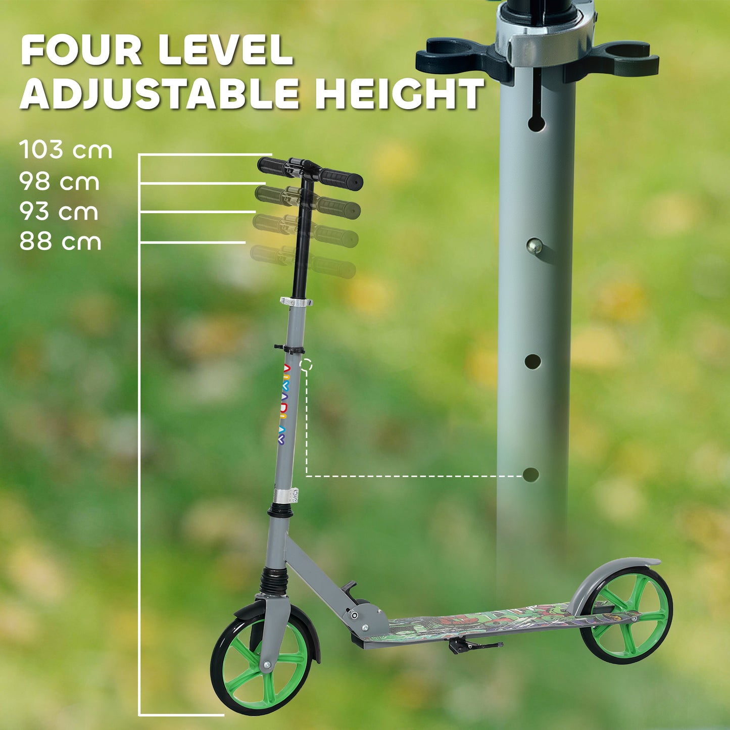 Foldable Kids Scooter with Adjustable Handlebar, 200mm Big Wheel