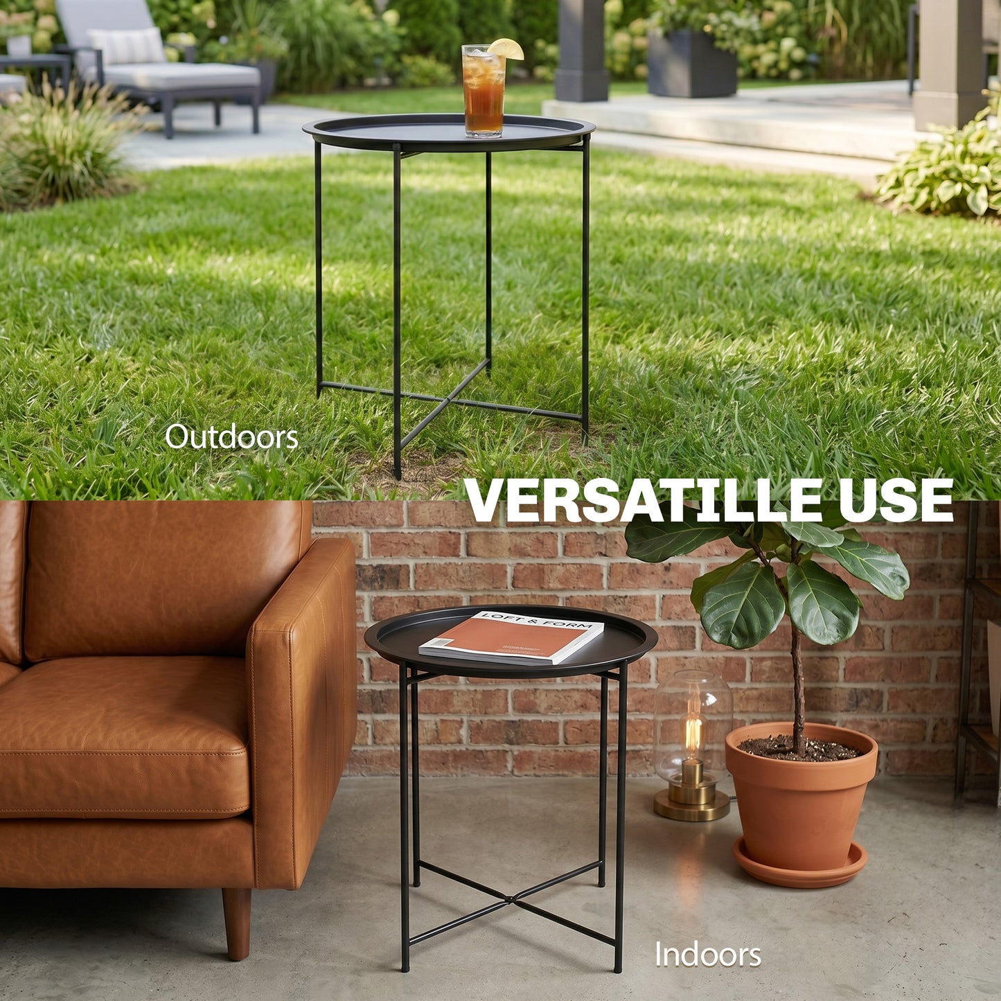 Steel Removable Tray Top Garden Table - Blue