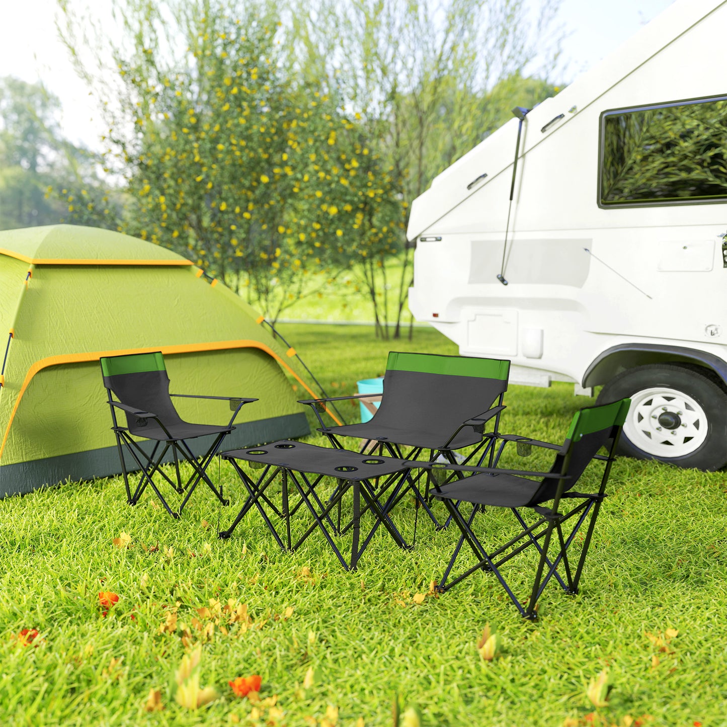 Four-Piece Portable Picnic Table Set