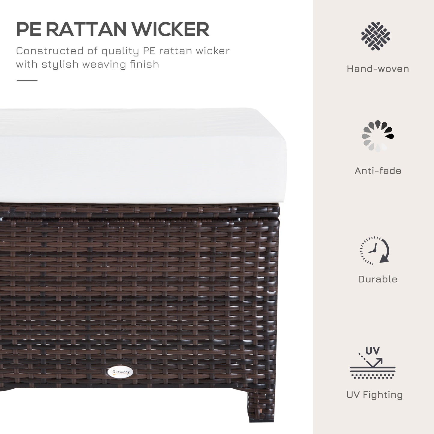 Rattan Footstool Wicker Ottoman