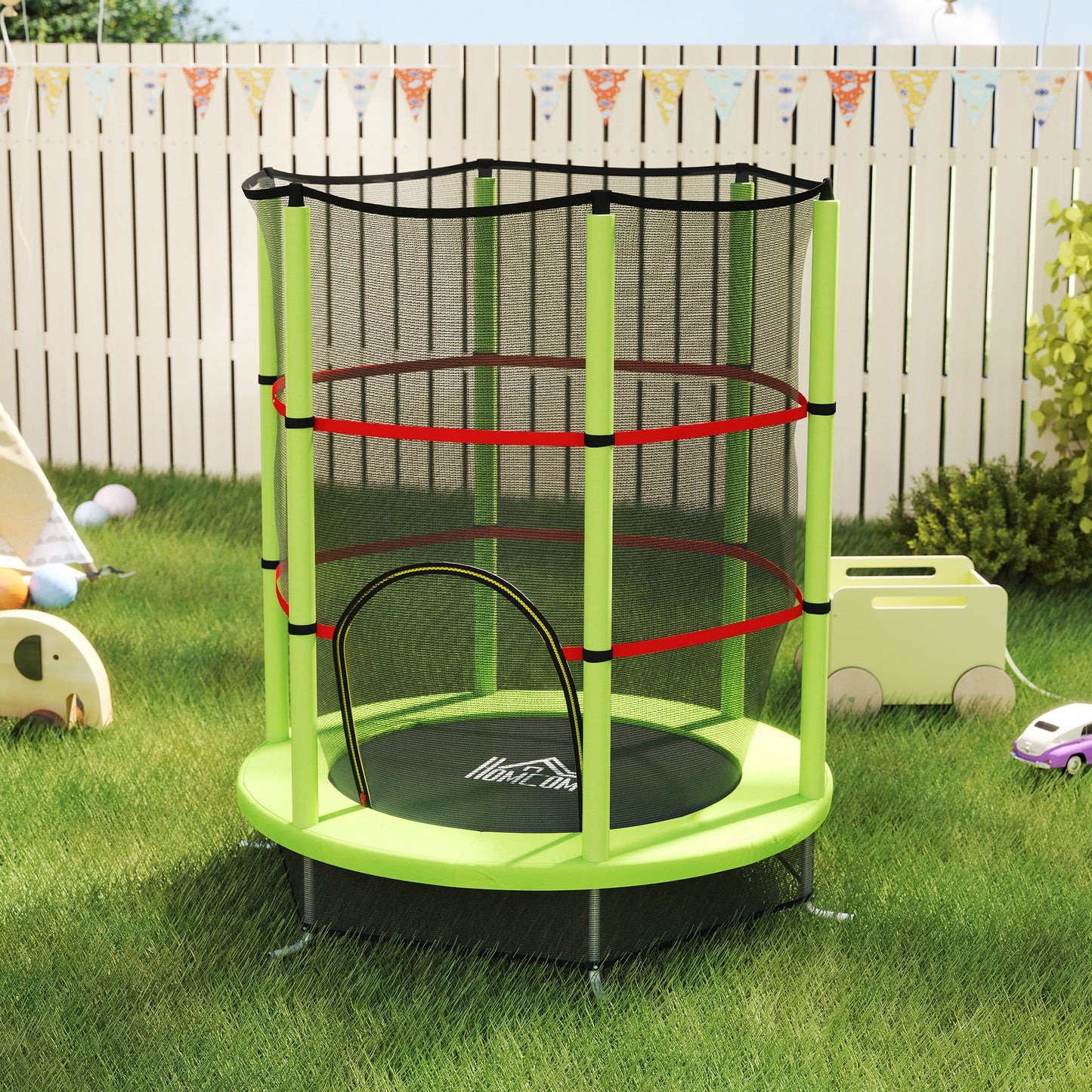 Kids Trampoline, with Enclosure Net, Steel Frame, for Ages 3-6 Years