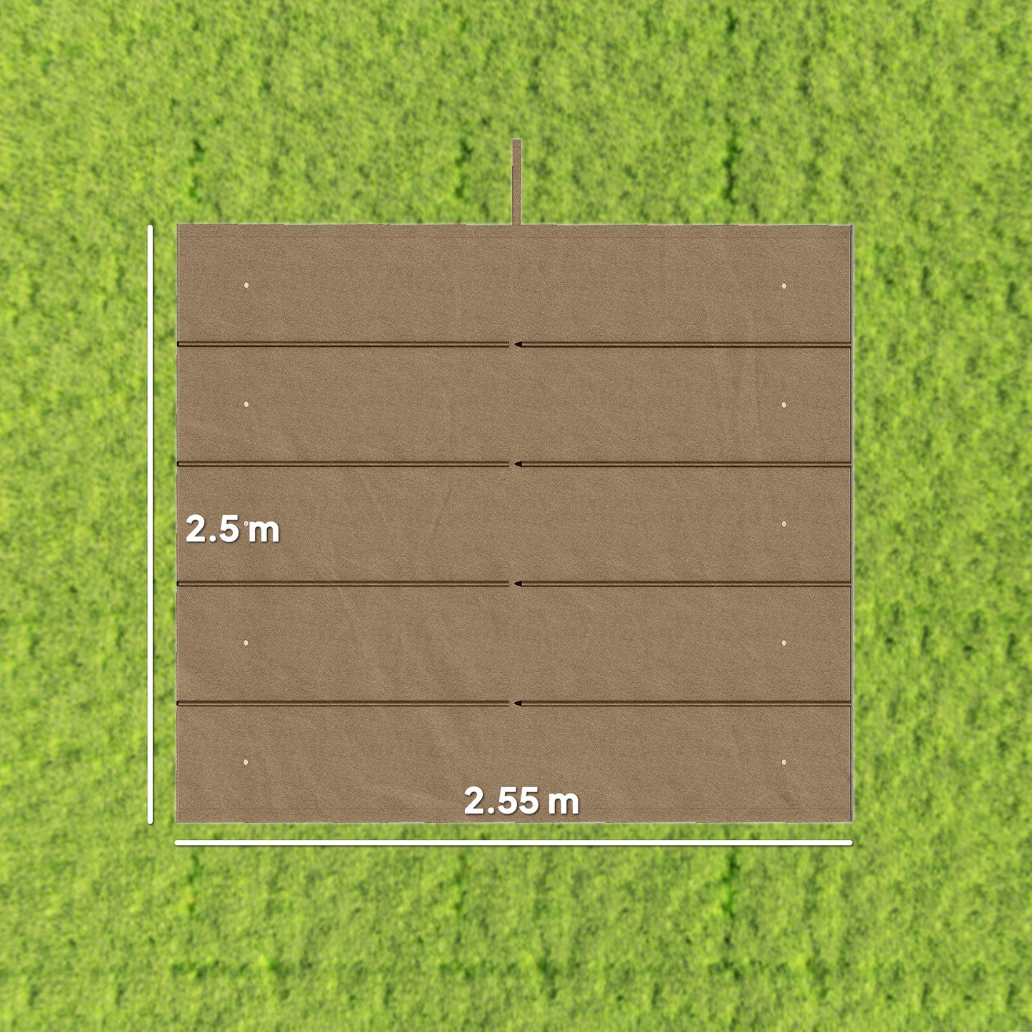 Retractable Pergola Cover, 2.55 x 2.5 m Replacement Canopy Fabric