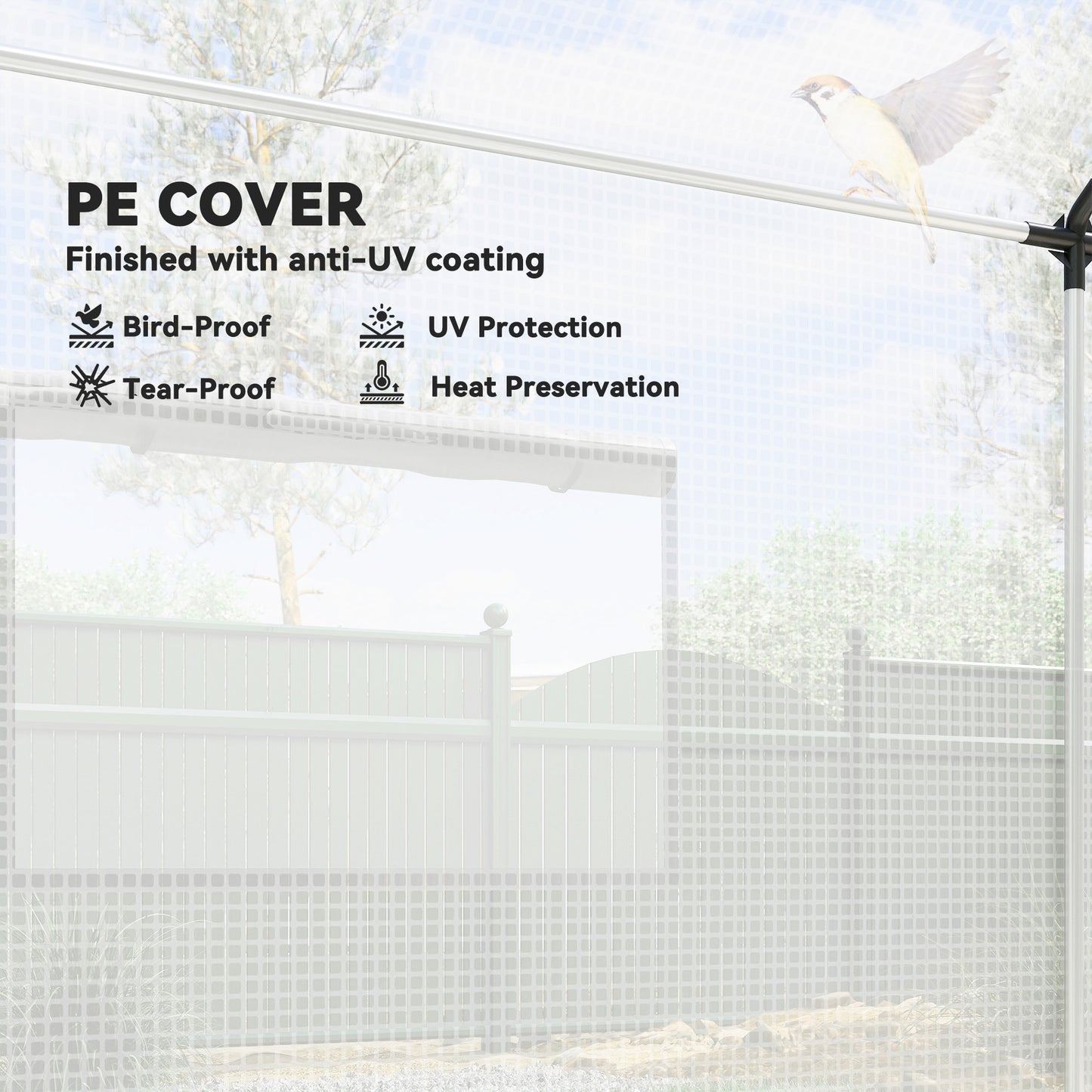 Polyethylene Walk-in Polytunnel Greenhouse with Roll-up door