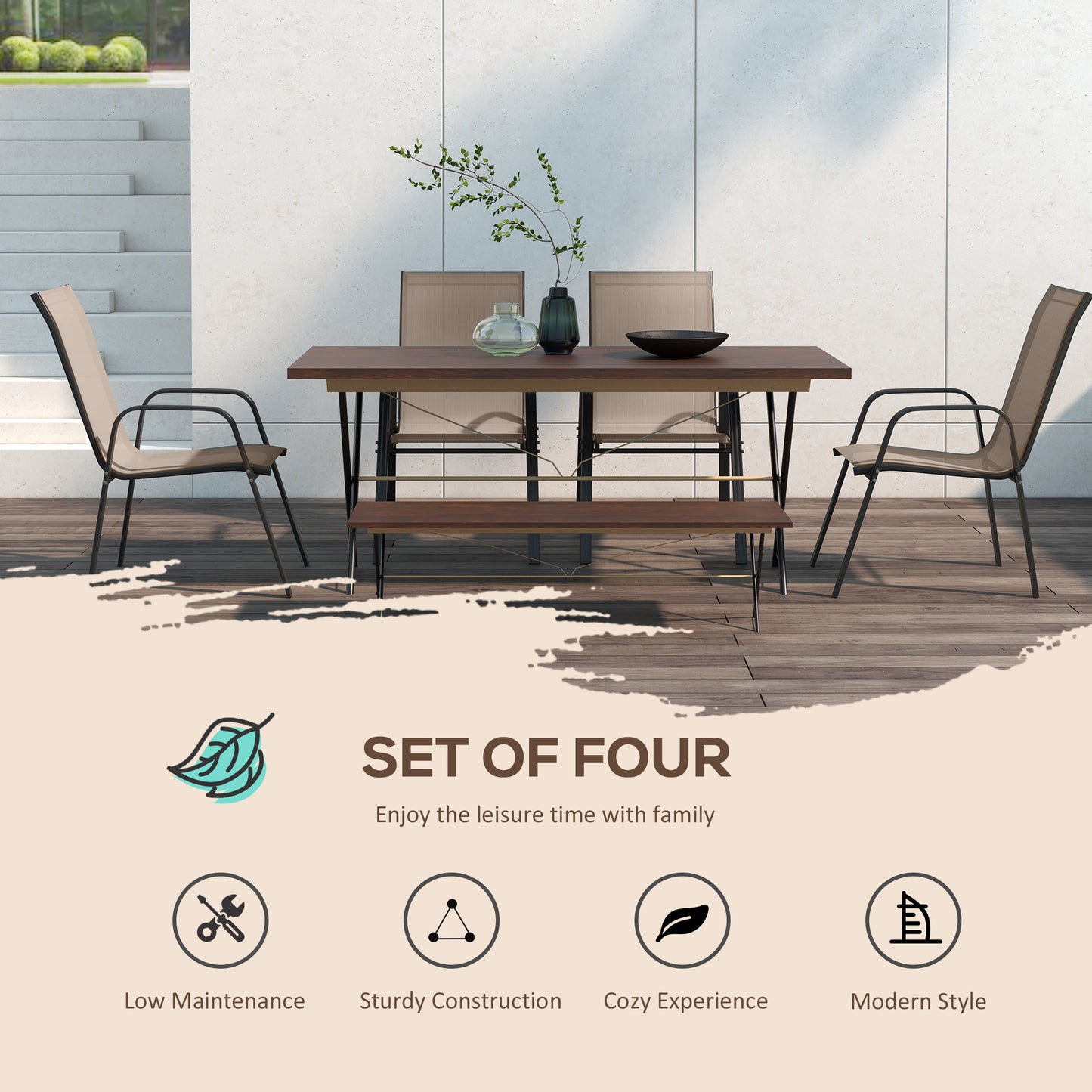 Set of Four Stackable Mesh Seat Chairs (4)