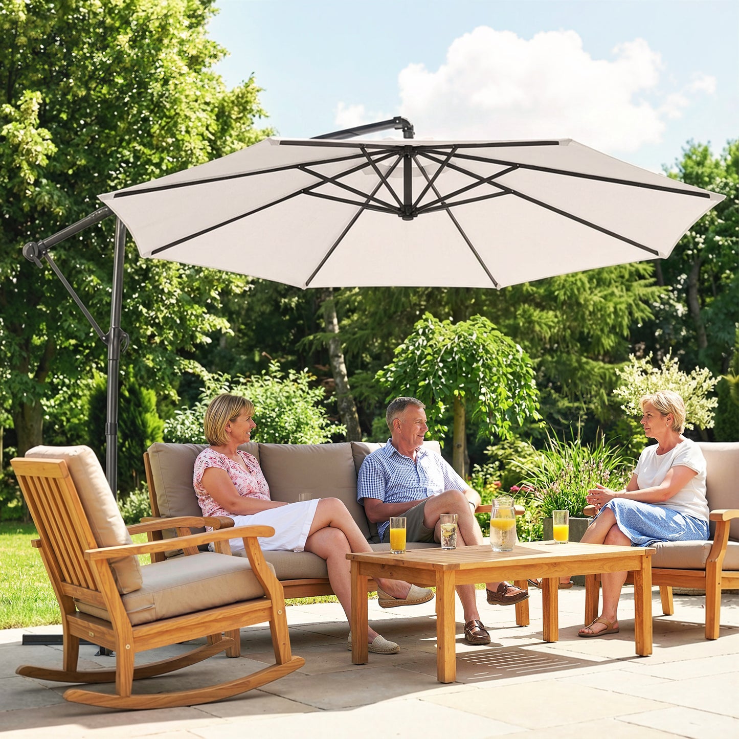 3 m Garden Cantilever Parasol with Cover