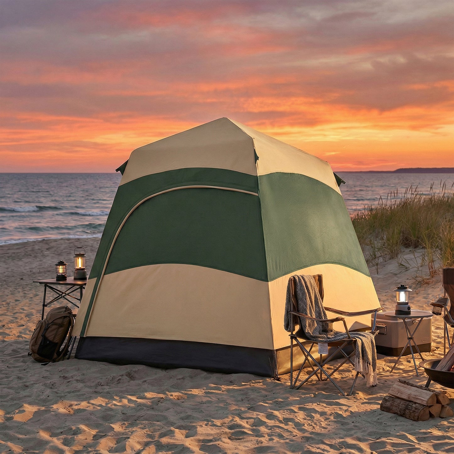 Double Layer Instant Pop Up Tent with Rainfly