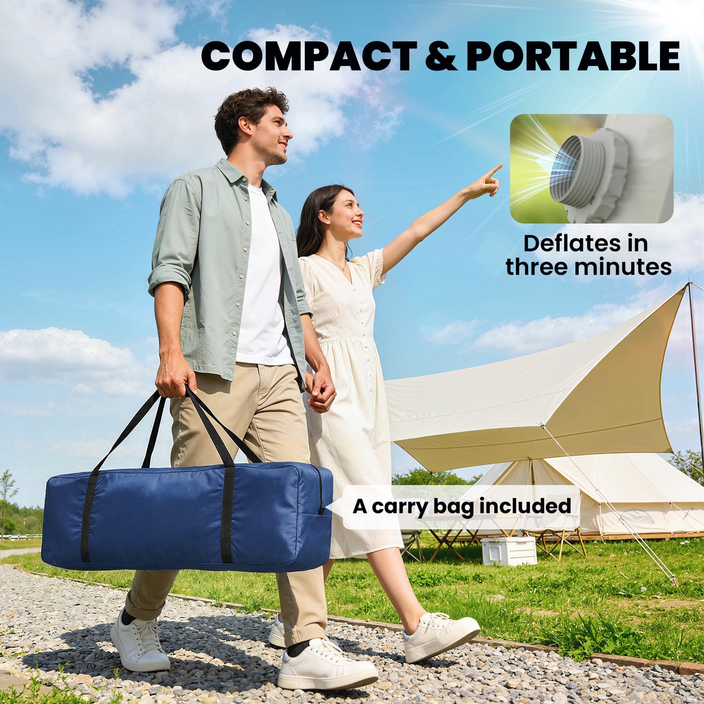 Inflatable Camping Tent w/ Hand Pump (1)