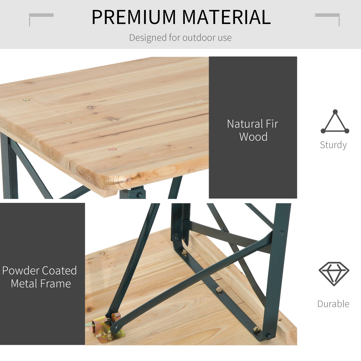 Portable Folding Camping Picnic Trestle Beer Table