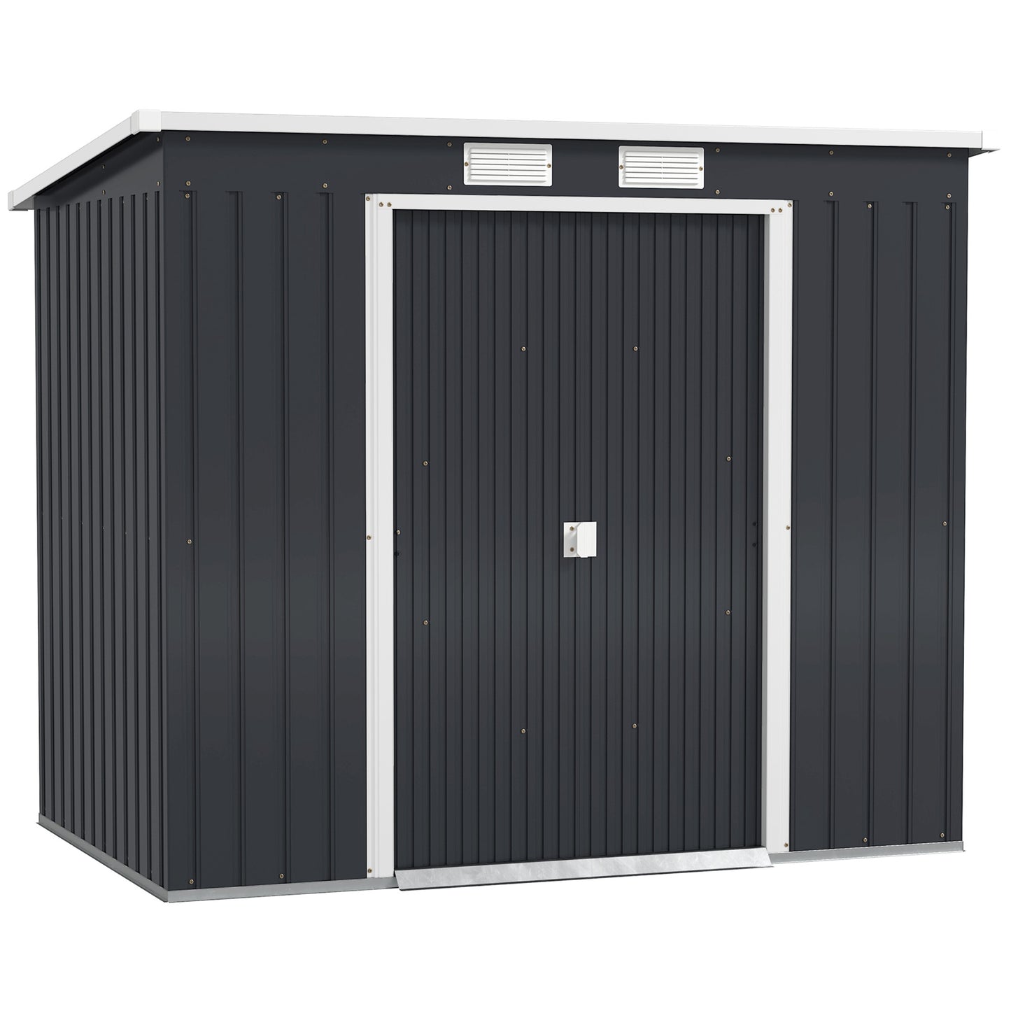 7 x 4ft Galvanised Steel Garden Shed, with Foundation Kit