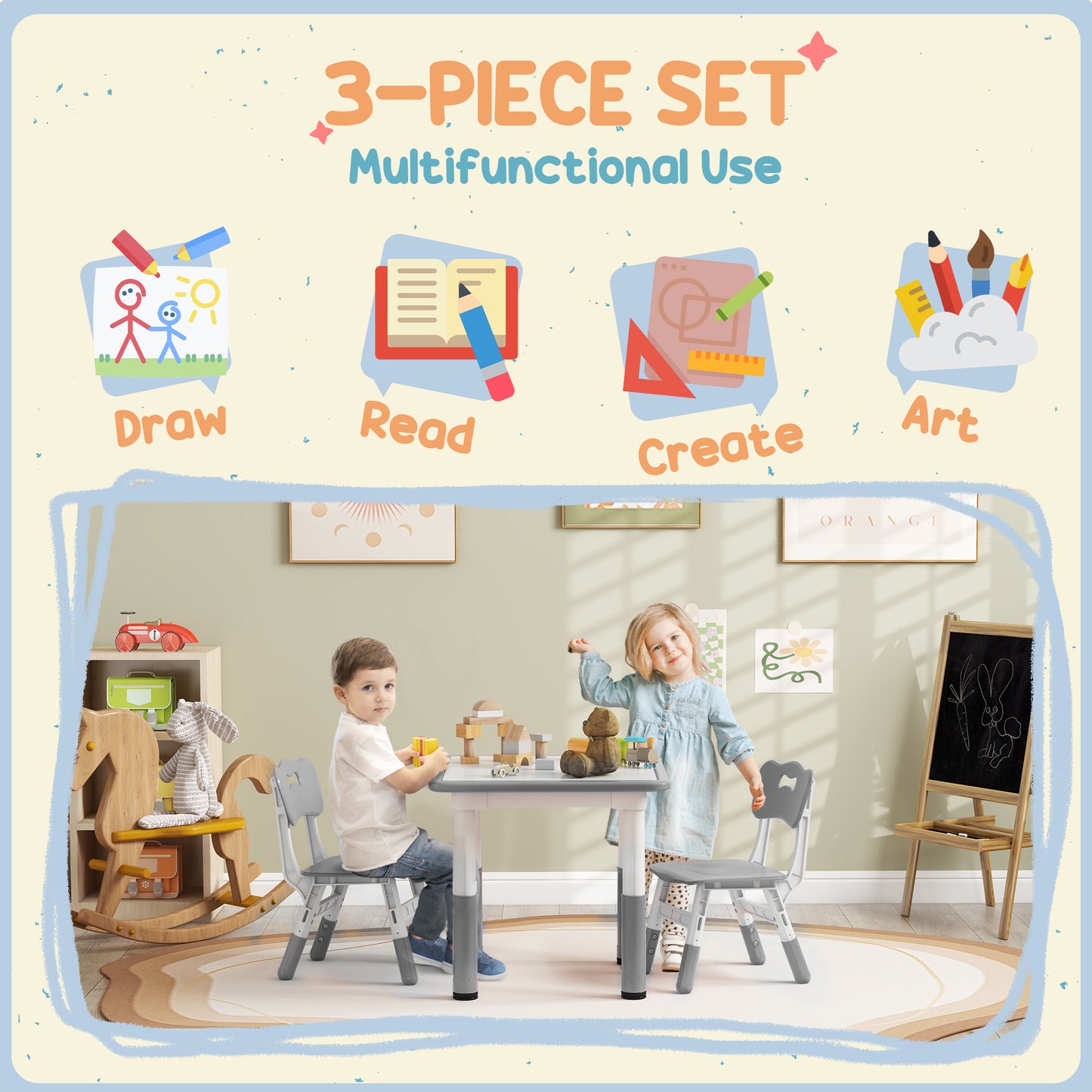 Height Adjustable Toddler Table and Chair Set (1)