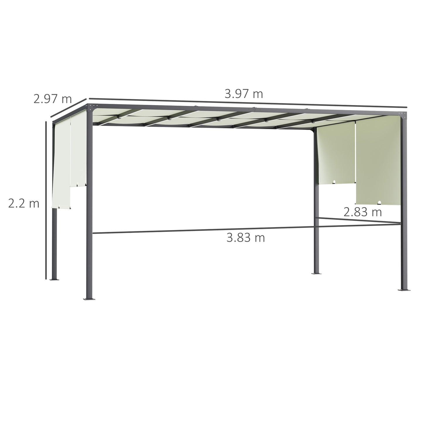 3 x 4m Outdoor Garden Pergola