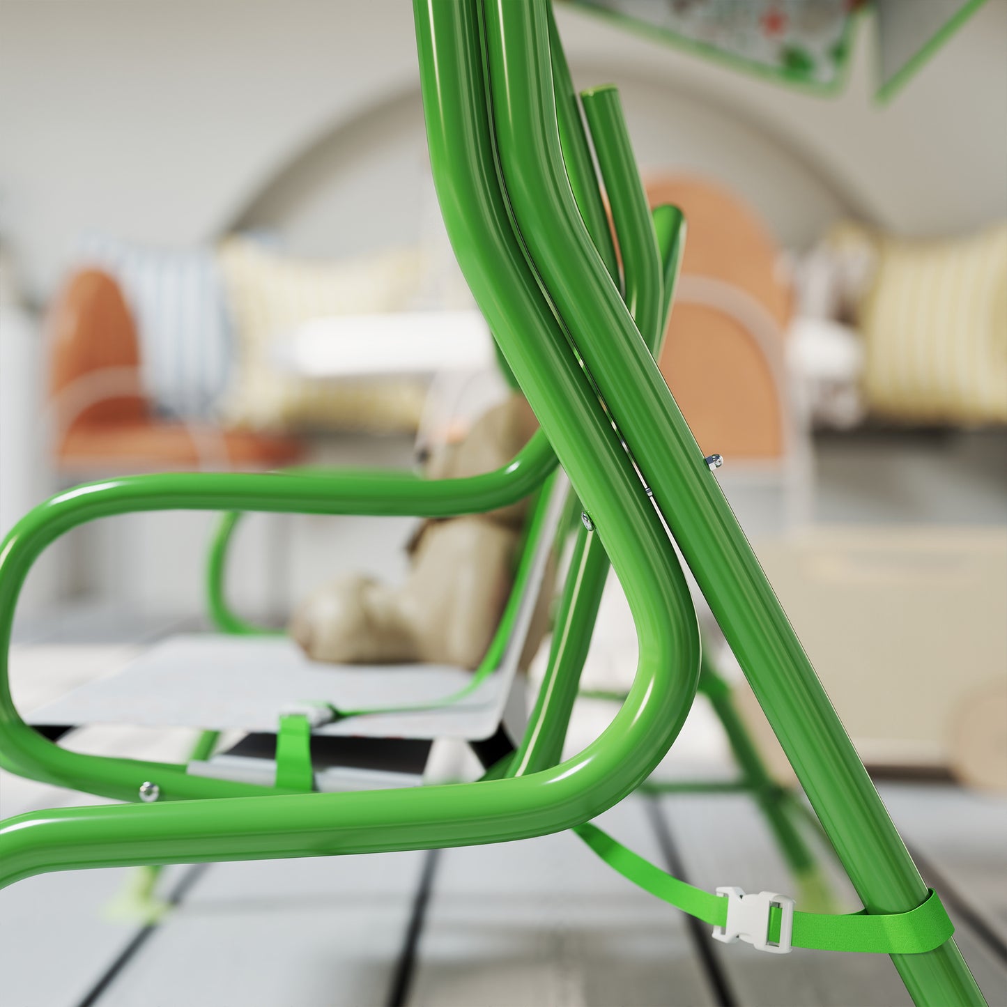 Kids Garden Swing Chair with Adjustable Canopy, Safety Belt