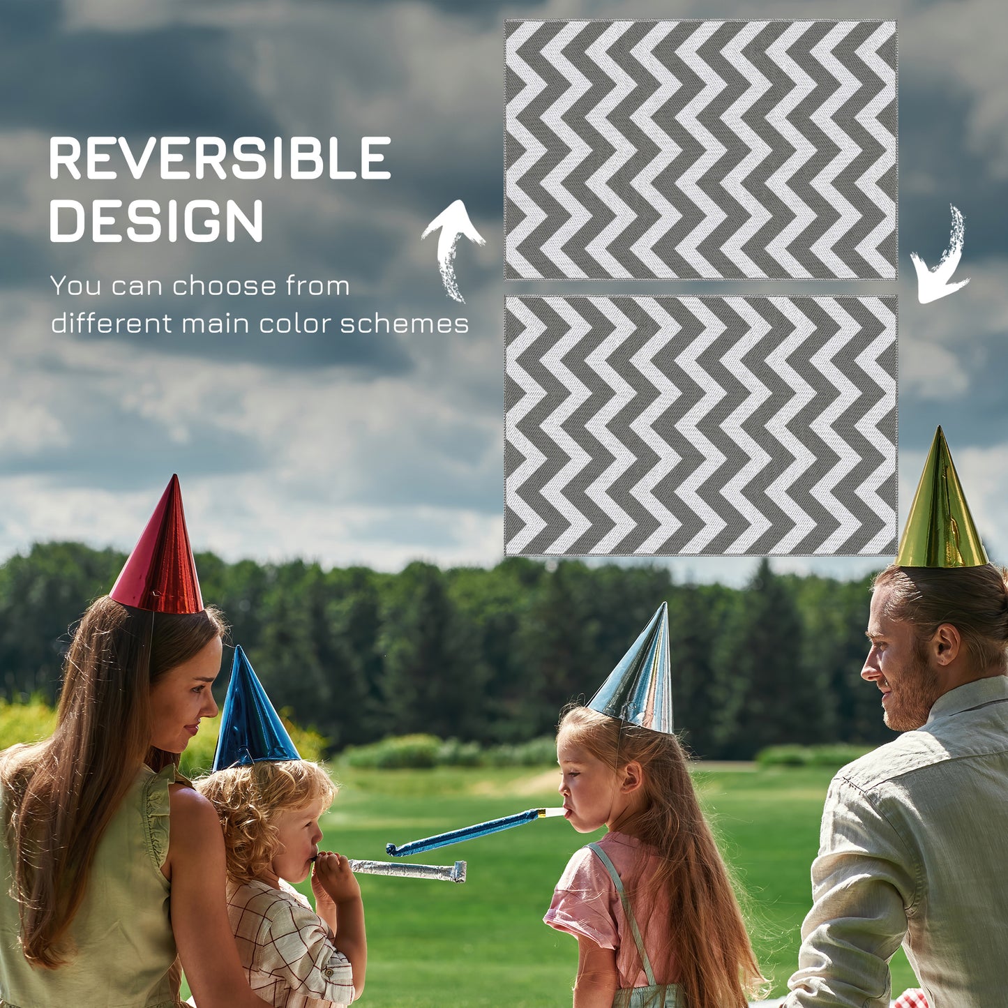 121 x 182 cm(4x6ft) Outdoor Rug Reversible Mat Plastic Straw Rug
