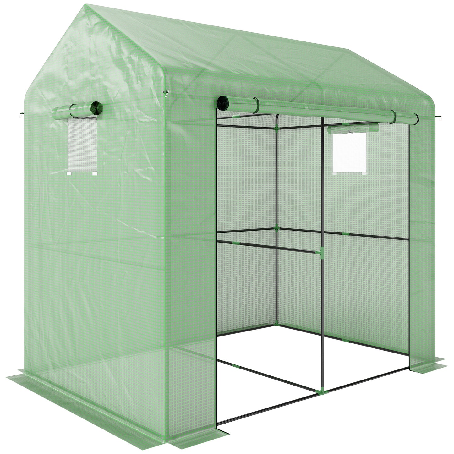 Greenhouse, Walk-in Garden Grow House with Roll-up Door
