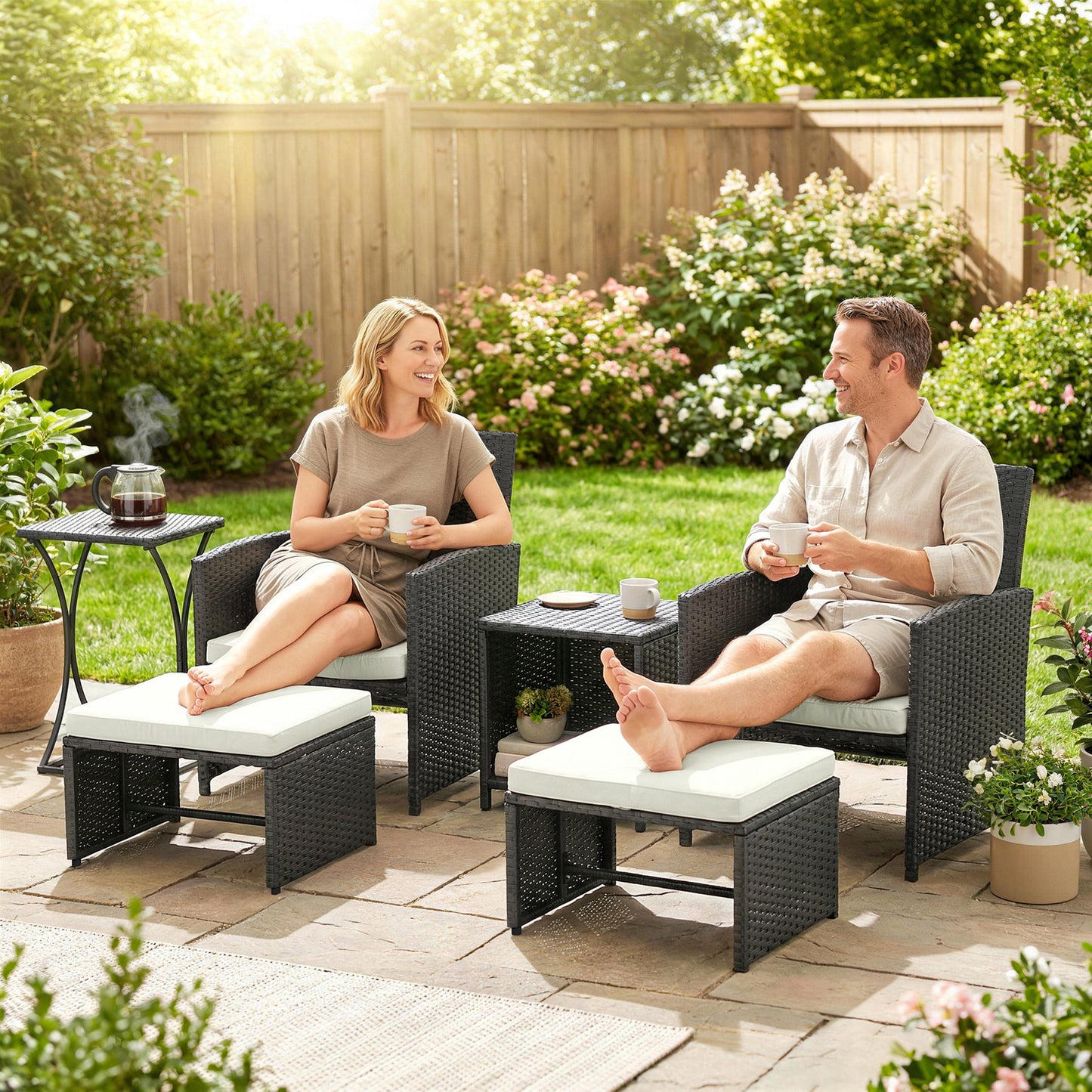 6 Piece Rattan Garden Furniture