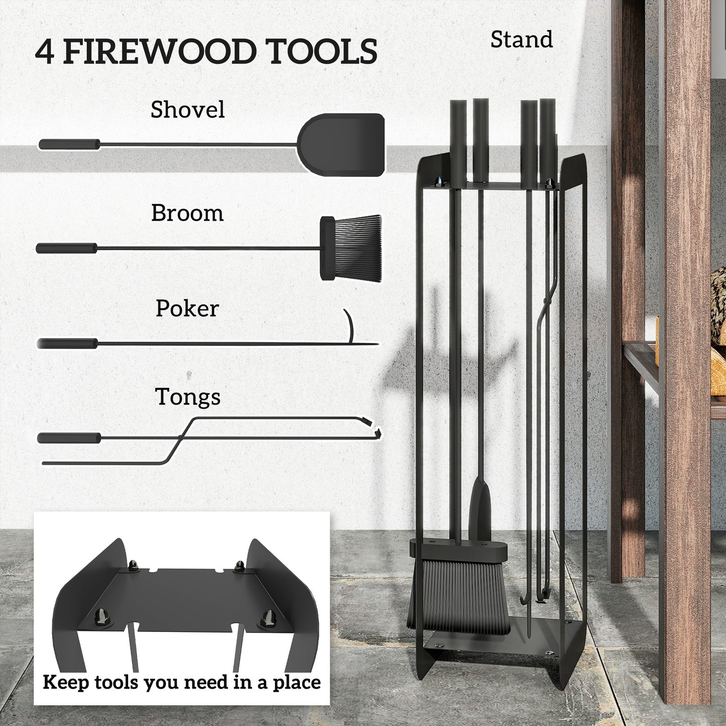 5 Pieces Fireplace Companion Set