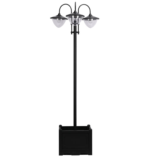 189cm 3-head Solar Lamp Post, Street Light with Planter