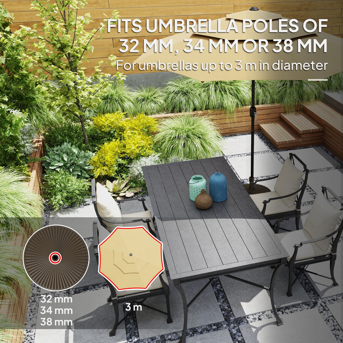 Garden Parasol Base Holder, 28kg Sand Filled, 23kg Water Filled (1)