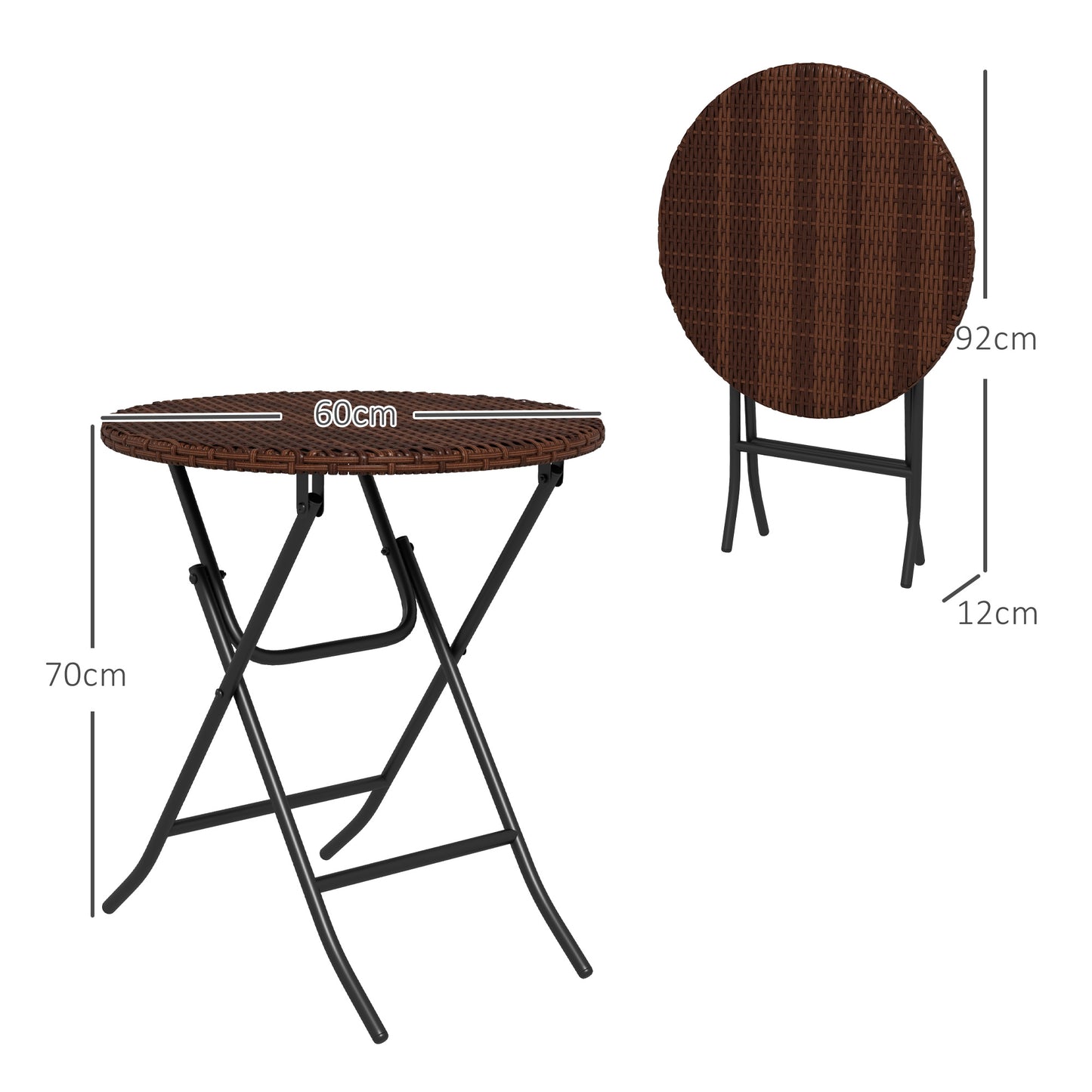 Foldable PE Rattan Outdoor Coffee Table