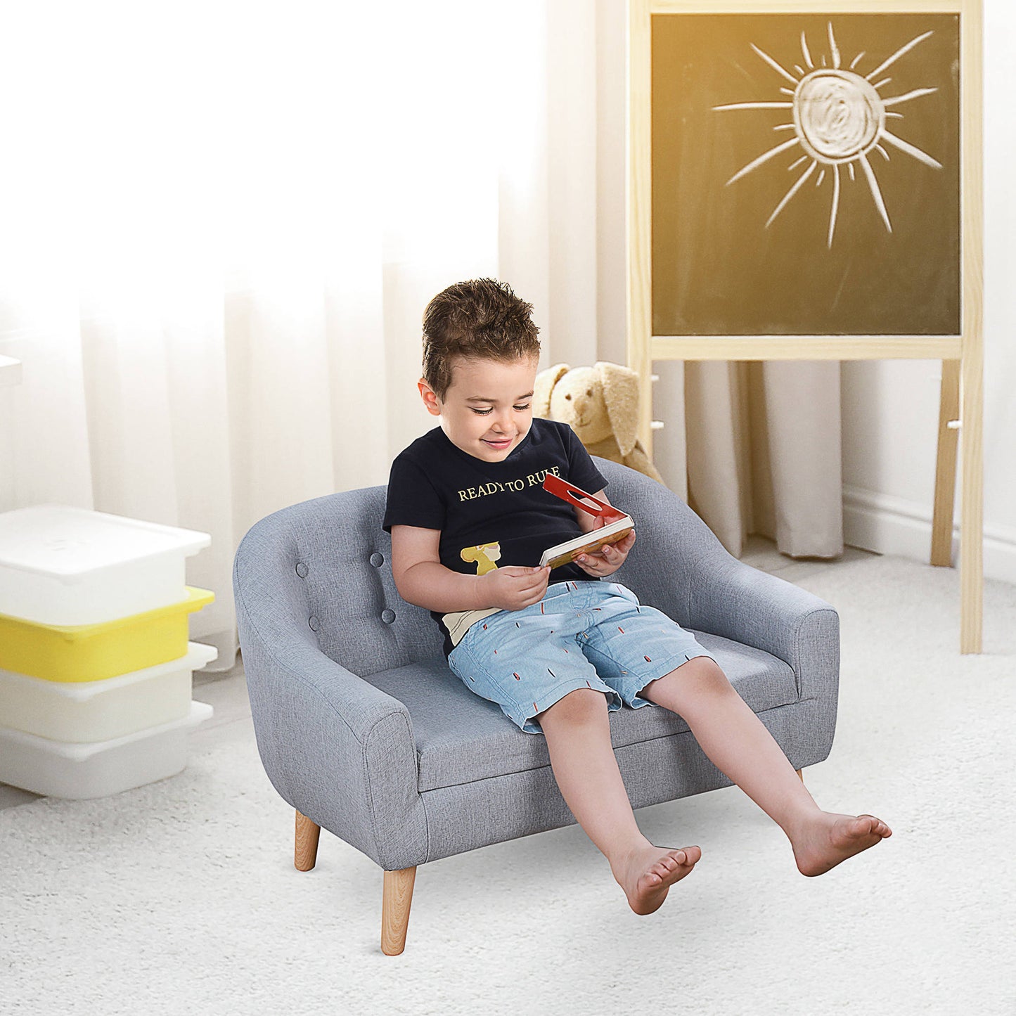 Children's Armchairs Kids Armchair Toddler Chair 2 Seater Wood