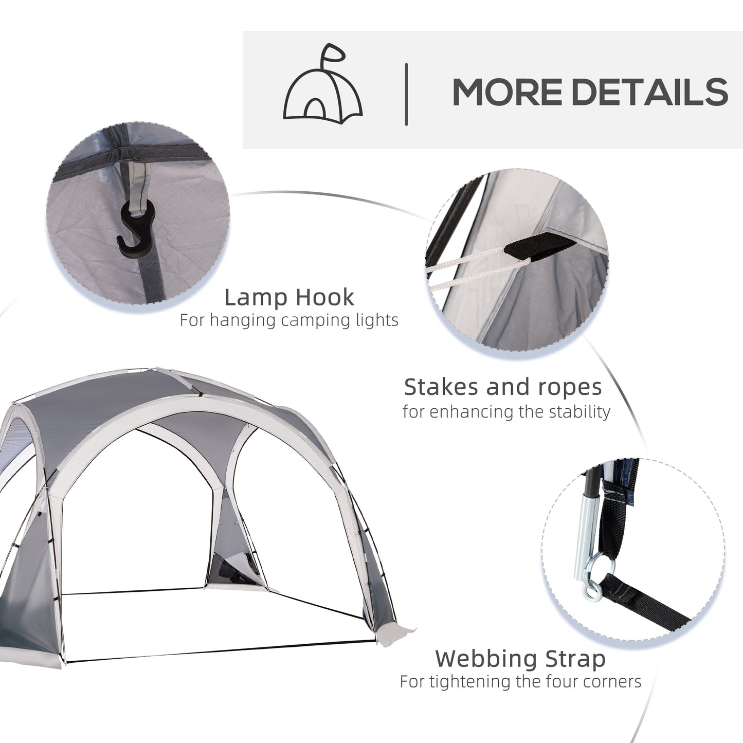 Dome Tent for 6-8 Person, Camping Tent with 4 Zipped Mesh Doors