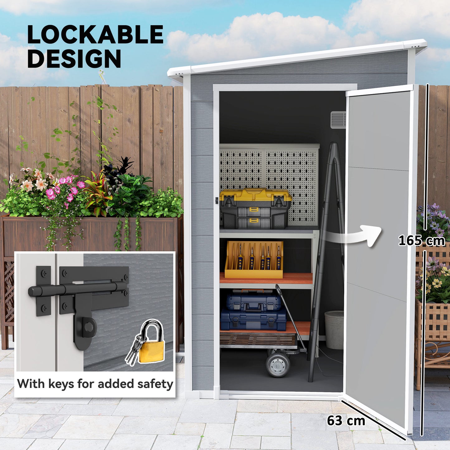 4'x5' Garden Storage Shed, Lean to Shed