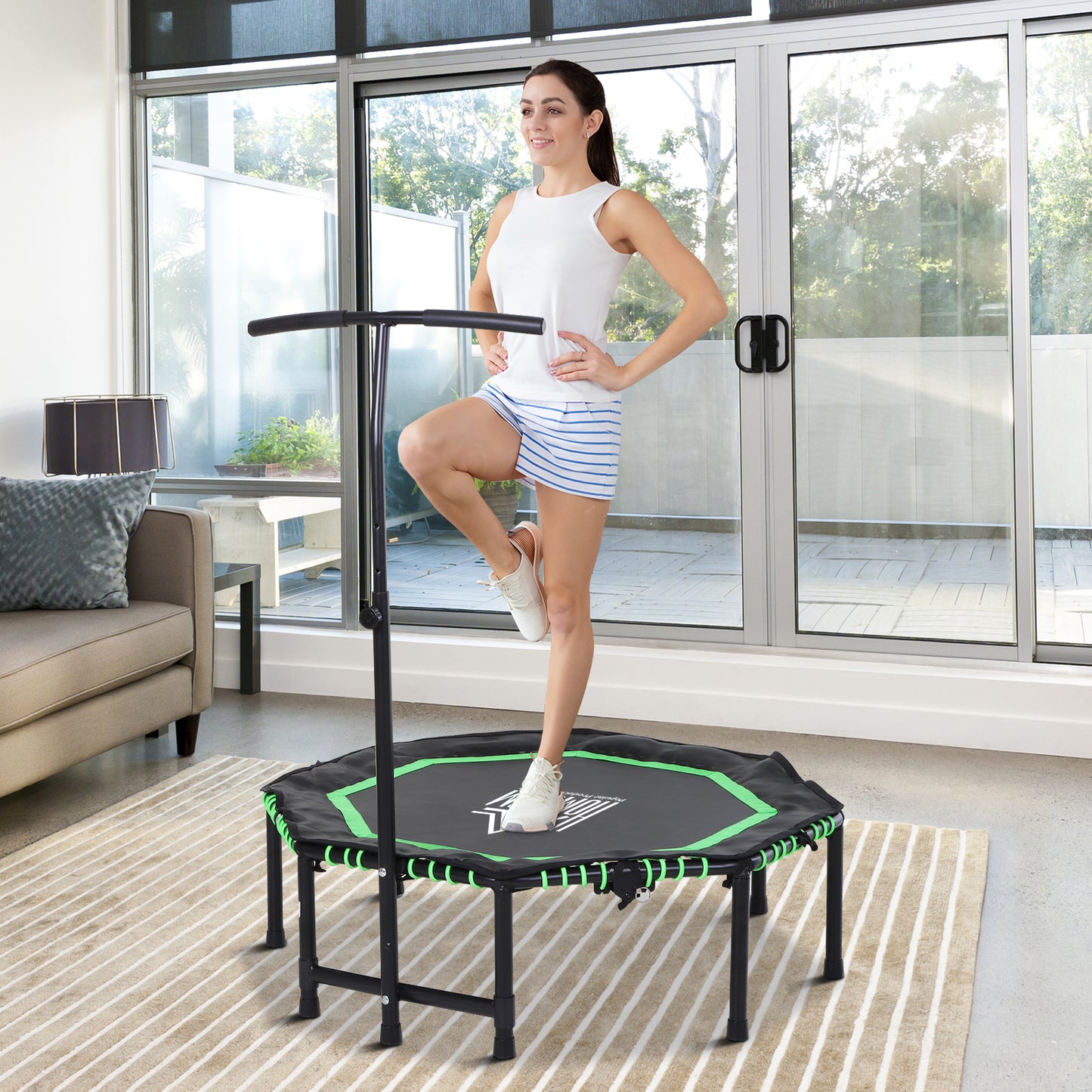48" Octagonal Mini Fitness Rebounder Trampoline Indoor Outdoor