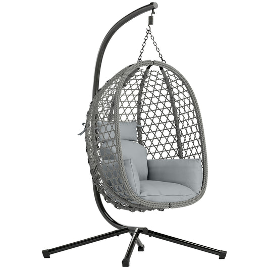 Hanging Egg Chair, Indoor Outdoor Rattan Hammock Swing Chair