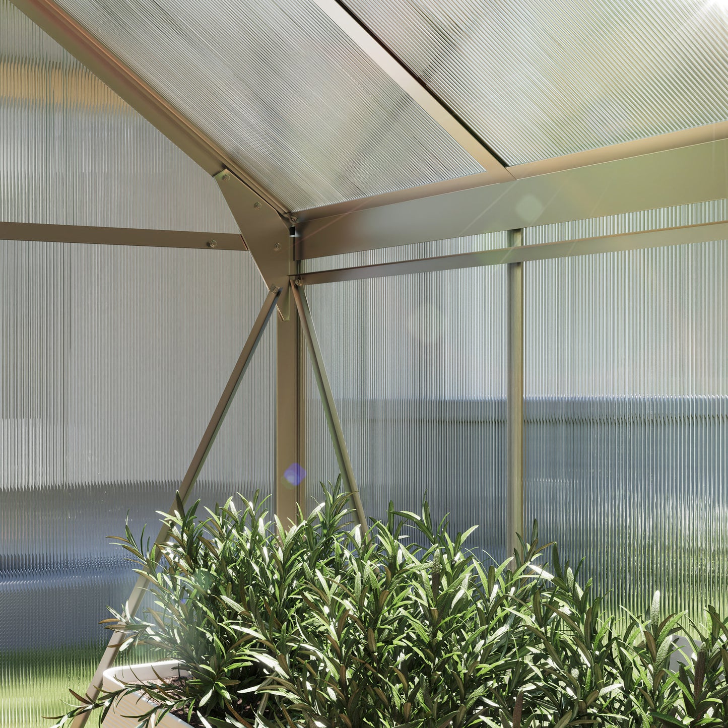 6 x 6ft Polycarbonate Greenhouse (2)