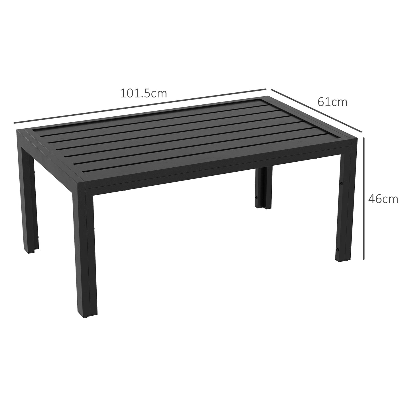Outdoor Side Table, Rectangular Patio Coffee Side Table