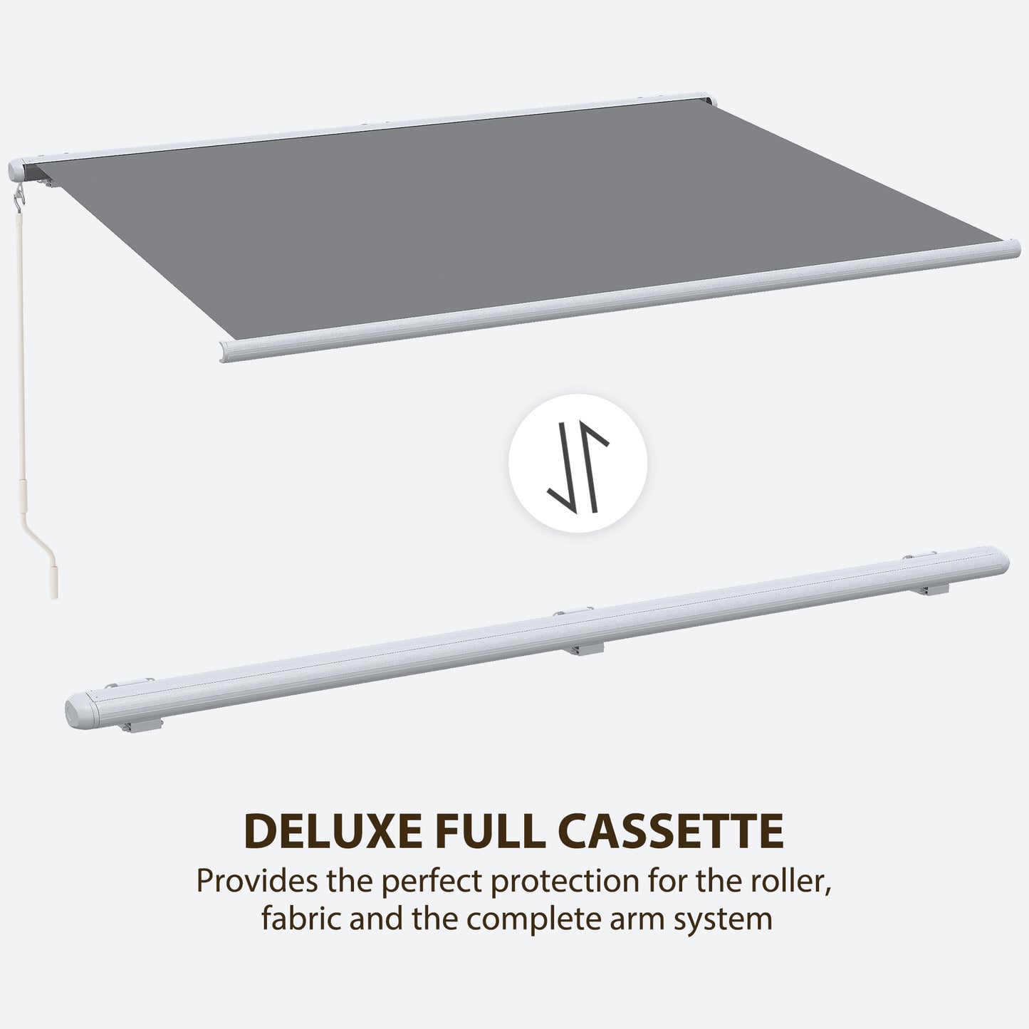 4x3m Full Cassette Electric/Manual Retractable Awning with LED Light