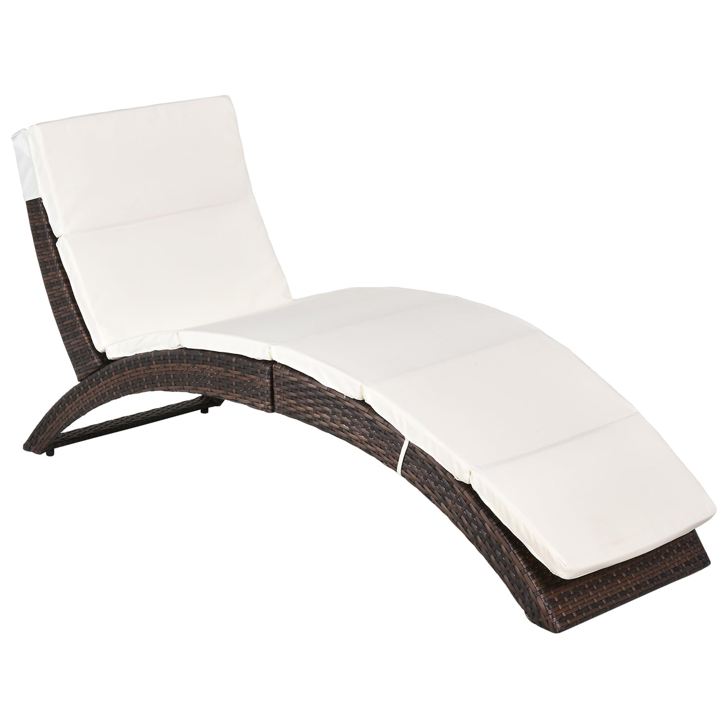 Folding Sun Lounger, PE Rattan Garden Lounger Chair