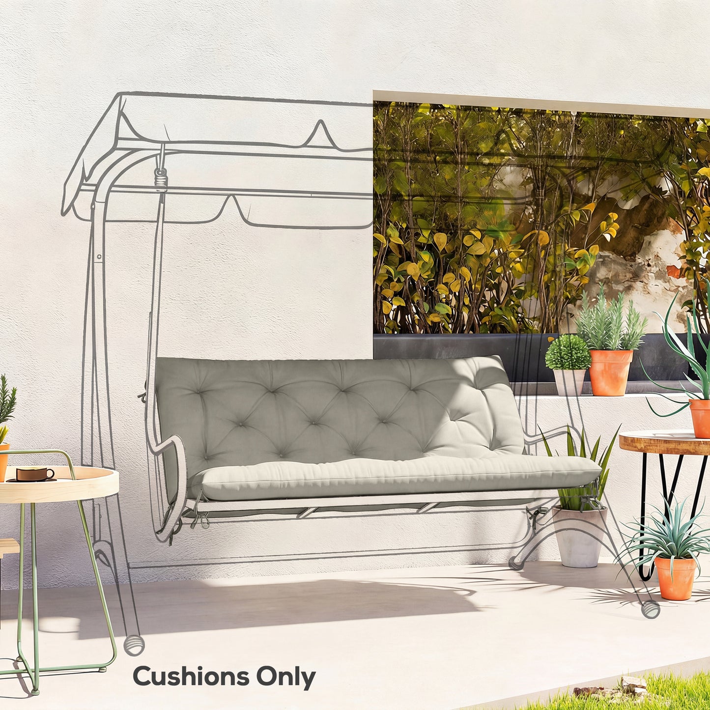 Garden Bench Cushion, 2 Seater Swing Chair Cushion