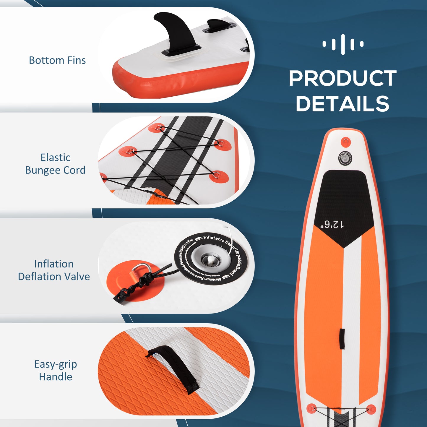 10'6" x 30" x 6" Inflatable Stand Up Paddle Board (1)