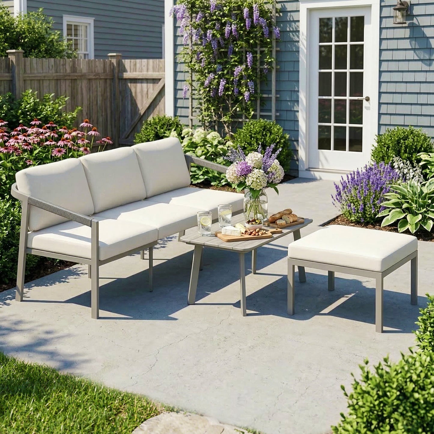 3 Piece Garden Dining Set, Outdoor Patio Furniture