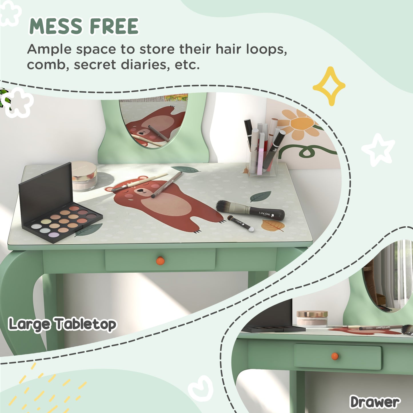 Kids Bedroom Furniture Set Includes Bed Frame, Kids Toy Chest