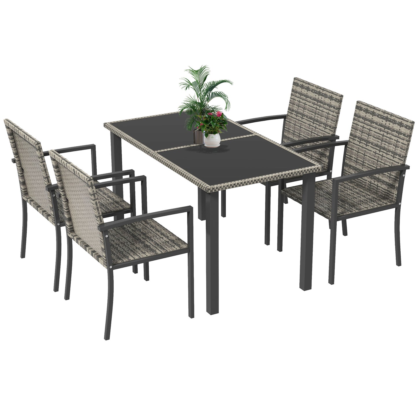 Outdoor Dining Set 5 Pieces Patio Conservatory