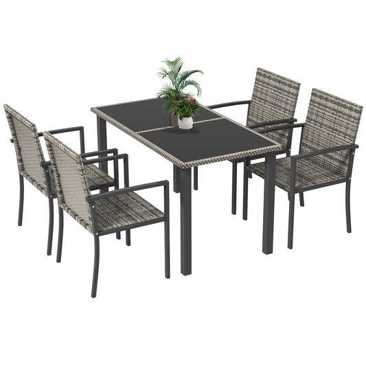 Outdoor Dining Set 5 Pieces Patio Conservatory