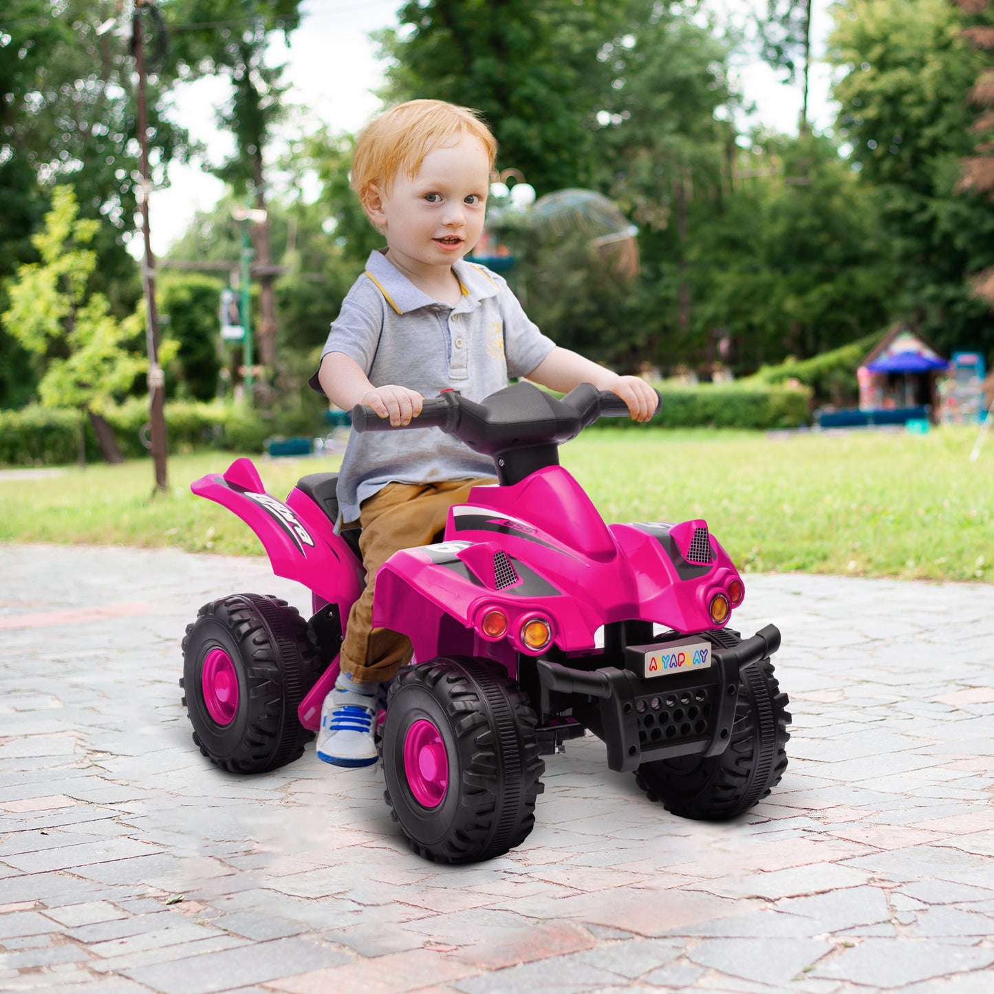 6V Kids Electric Quad Bike w/ Music, Forward Function, for 2-6 Years