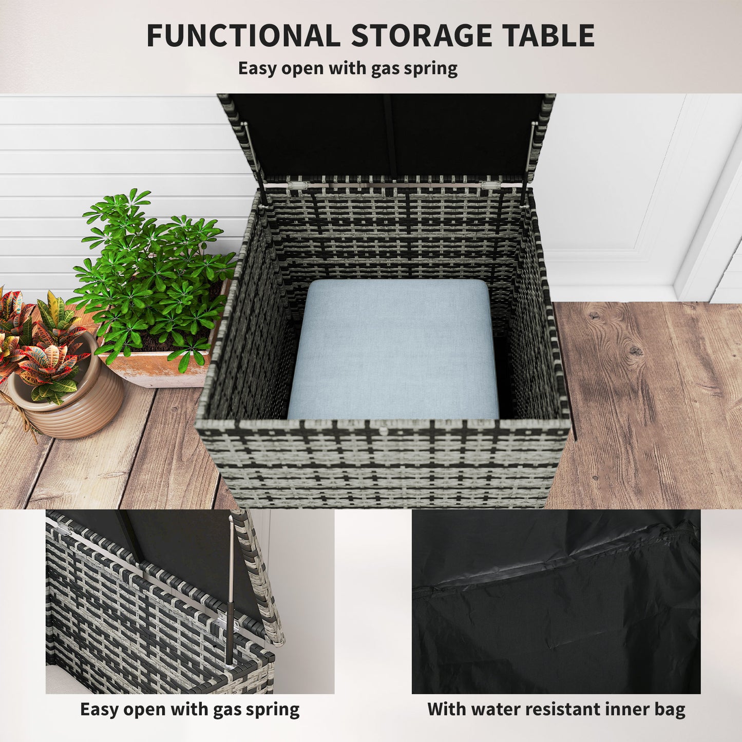 6 Pieces Rattan Garden Furniture Set
