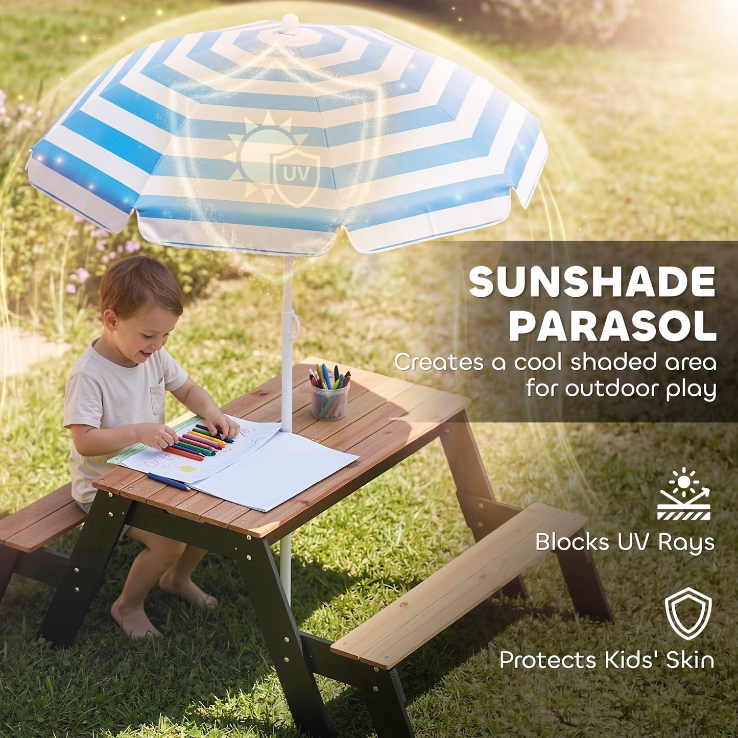 Kids Garden Furniture with Parasol