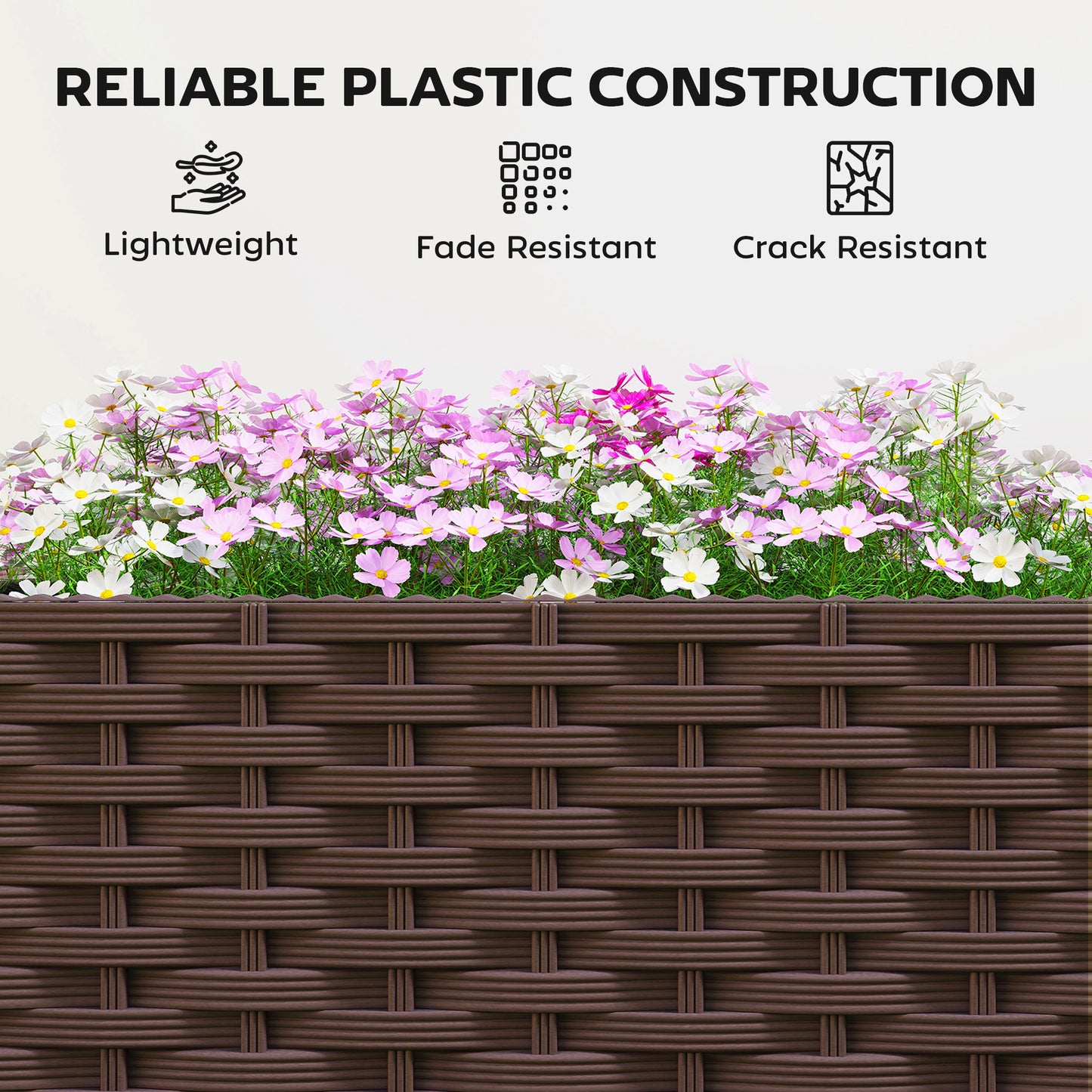 Raised Garden Bed with Trellis, Tomato Cage with Lockable Wheels
