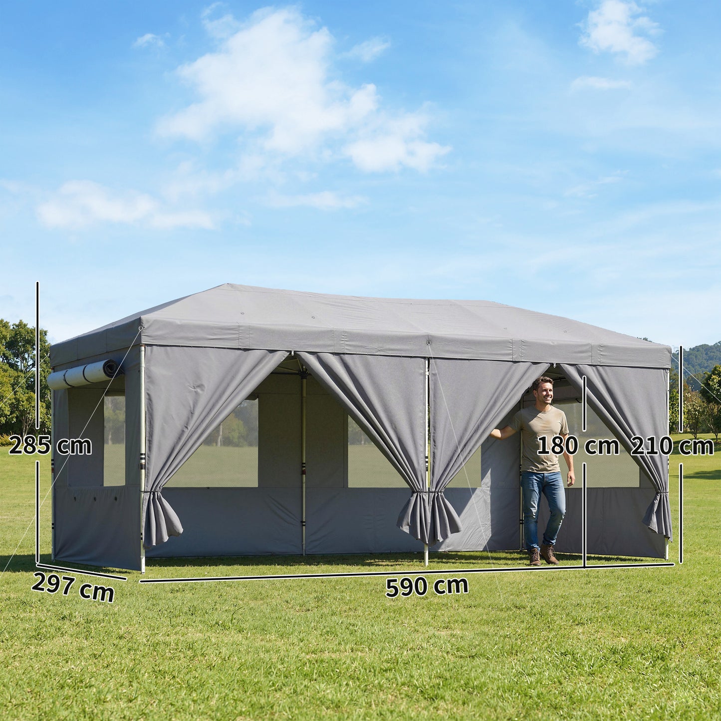 3 x 6 m Pop Up Canopy with UV50+ Protection Garden Gazebo
