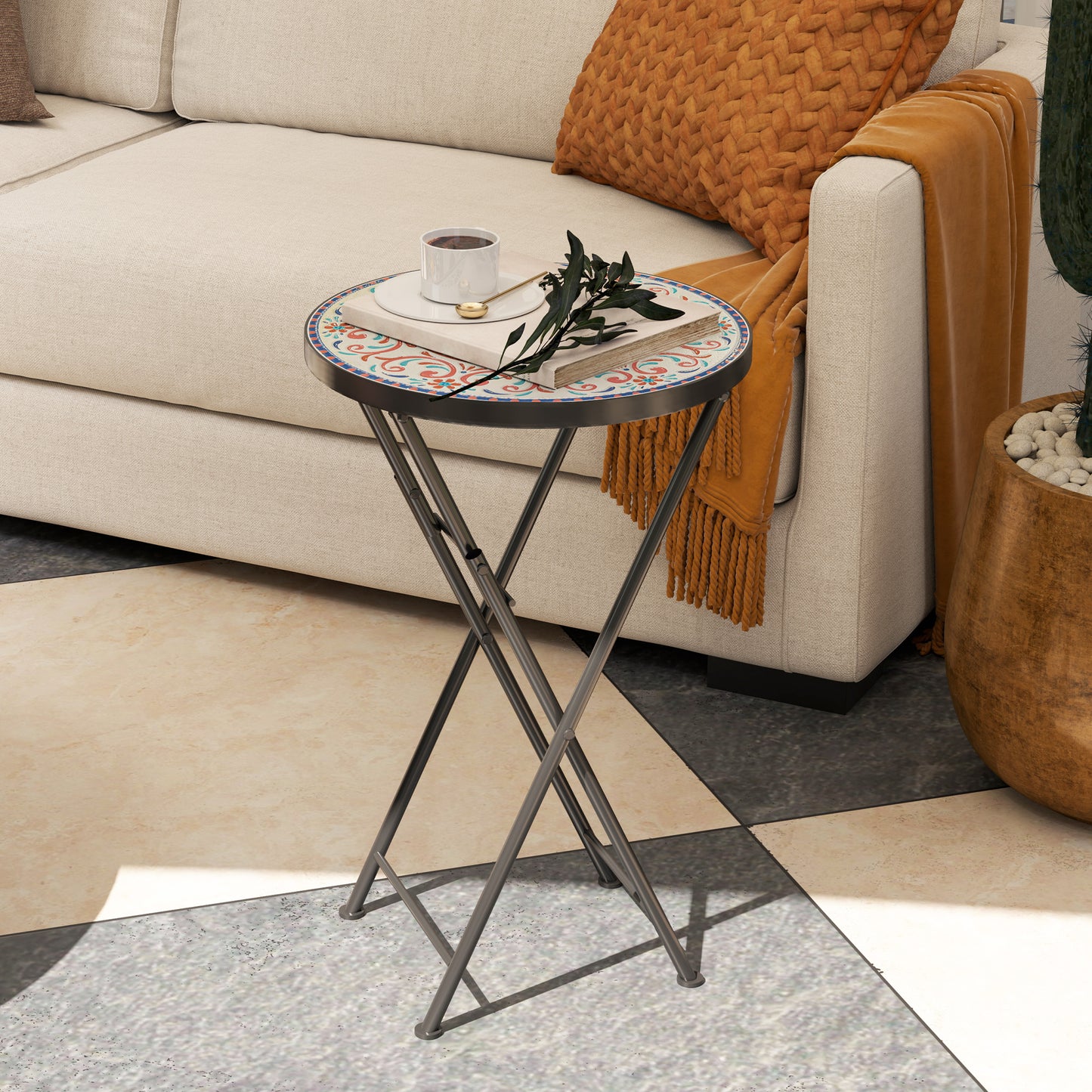 Mosaic Outdoor Garden Table (1)