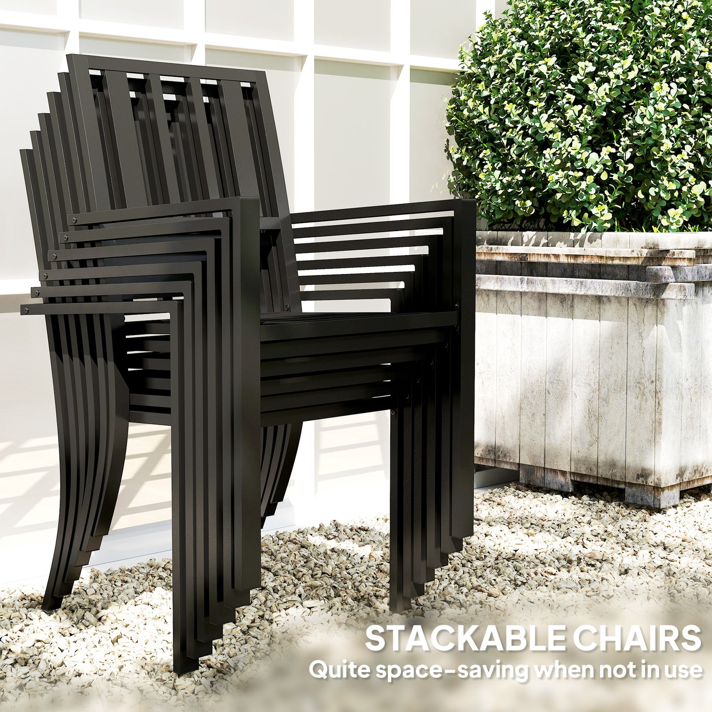 7 Pieces Garden Table and Chairs 6 Seater Outdoor Table and Chairs