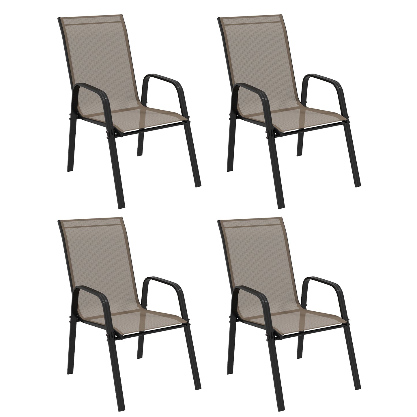 Set of Four Stackable Mesh Seat Chairs (4)