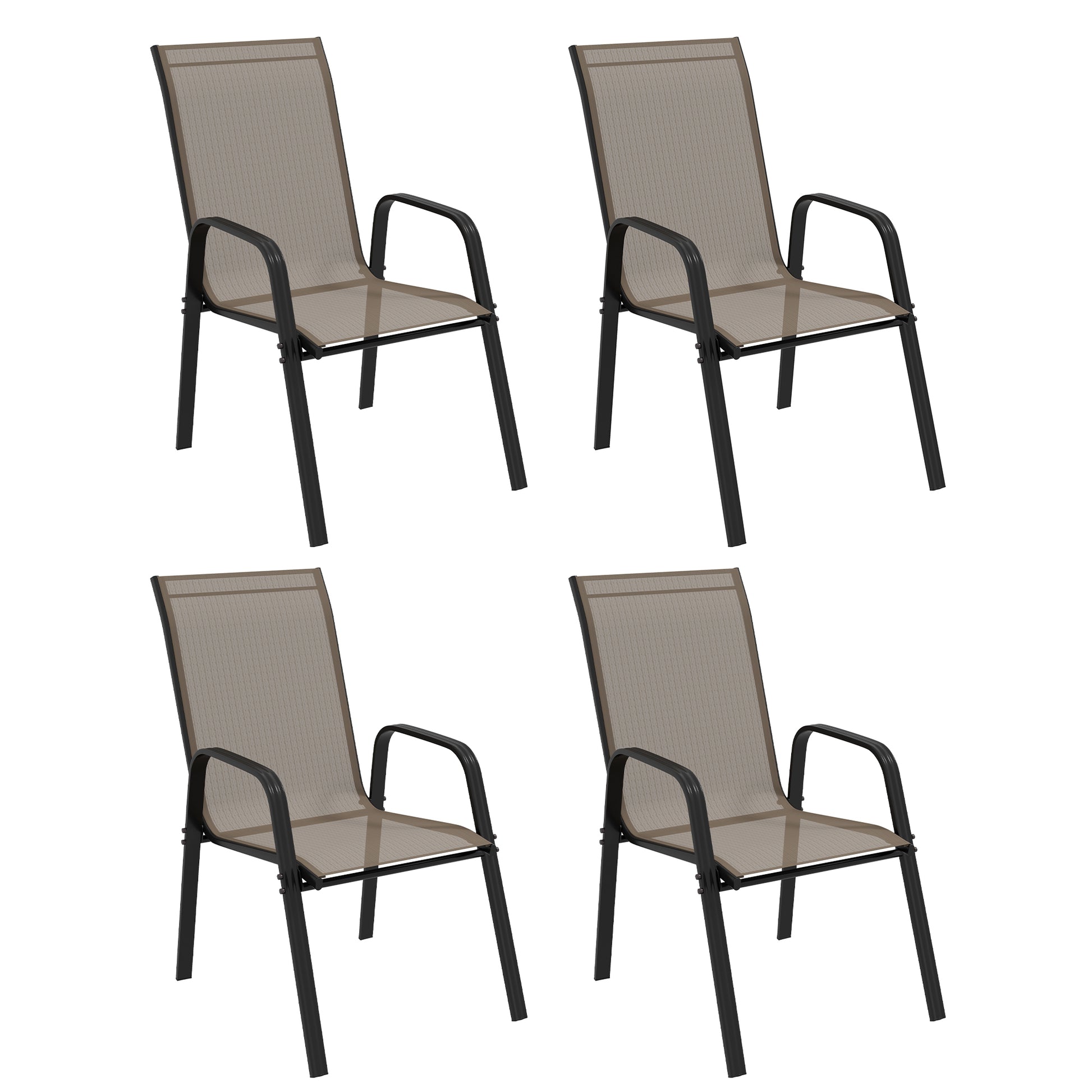 Set of Four Stackable Mesh Seat Chairs (4)